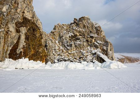 Cape Burkhan (shaman Rock) On Olkhon Island At Baikal Lake, Siberia, Russia