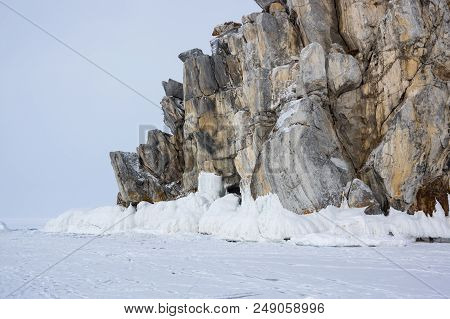 Cape Burkhan (shaman Rock) On Olkhon Island At Baikal Lake, Siberia, Russia
