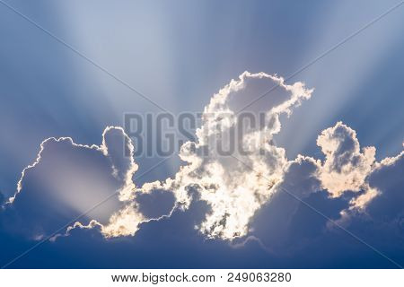 Blue Sky And White Clouds. Scenic Skyview