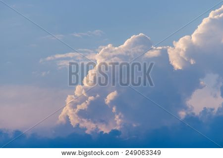 Blue Sky And White Clouds. Scenic Skyview