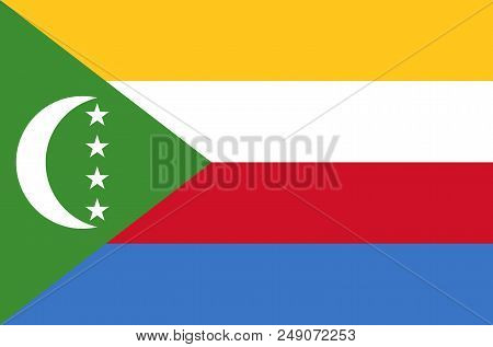 The Comoros National Flag, Official Flag Of The Comoros Accurate Colors, True Color