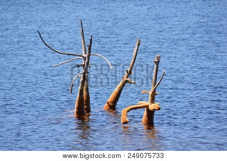 Copper Red Polluted Lake Mine In Gossan Cobre Huelva Spain