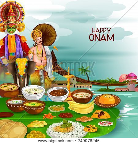 Easy To Edit Vector Illustration Of Happy Onam  Holiday For South India Festival Background