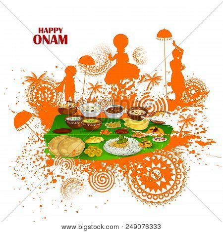 Easy To Edit Vector Illustration Of Happy Onam Holiday For South India Festival Background