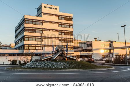 Koblenz, Germany 09.07.2017: View Of The Stabilus Headquarter And Factory In Koblenz. You Can Also S