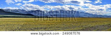 Panorama Of North-chuya Ridge Or Severo-chuiskii Range - Chain Of Mountains In Altai Republic, Russi