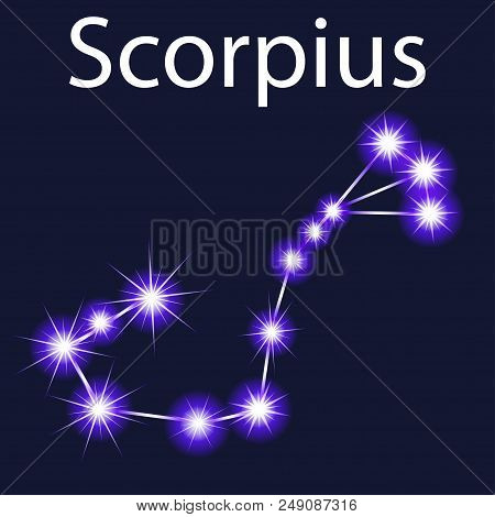 Illustration Constellation Scorpius With Stars In The Night Sky