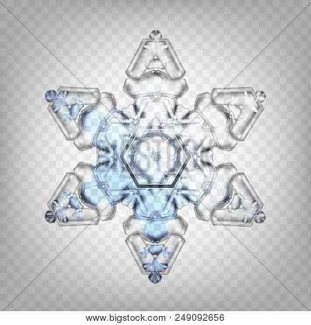 Stock Vector Illustration Realistic Snowflake. Isolated On A Transparent Background. Fall Of Snow. F