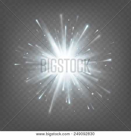 Stock Vector Illustration White Explosion Isolated On White Background. Sparks. Eps 10