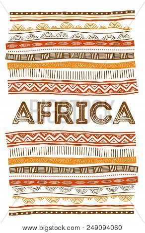 African Background, Flyer With Tribal Traditional Pattern. Concept Design