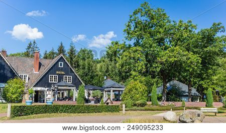 Holten, Netherlands - June 28, 2018: Panorama Of Hotel And Restaurant In National Park Sallandse Heu