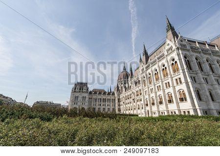 The Hungarian Parliament Building On Kossuth Square In Budapest, Hungary