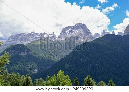 View Of The Brenta Group Mountains On The Dolomites