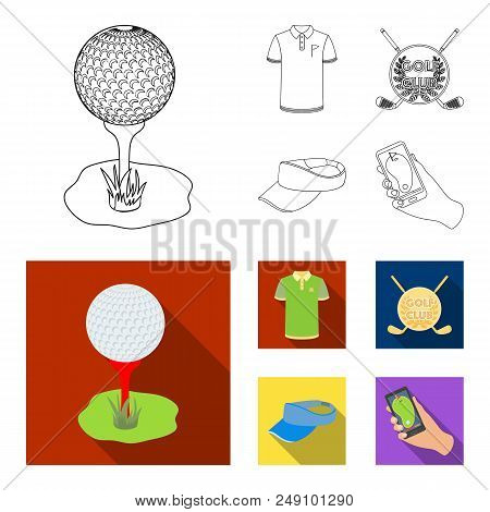 Emblem Of The Golf Club, Cap With A Visor, Golfer Shirt, Phone With A Navigator.golf Club Set Collec