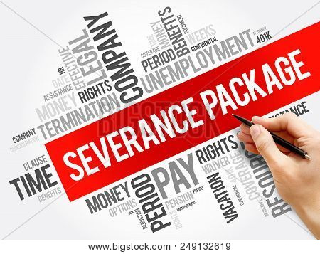 Severance Package Word Cloud Collage , Social Concept Background