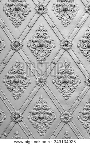A Full Frame Ornamented Silver Metallic Background