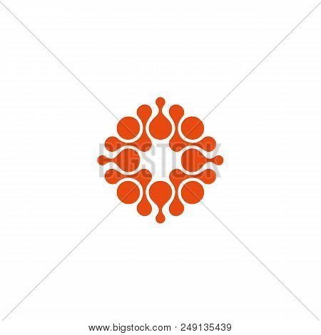 Abstract Circles Connected.the Round Shape, Minimalistic Stylized, Orange Color Logo Template.circle