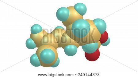 Chrysanthemic Acid Molecular Structure Isolated On White