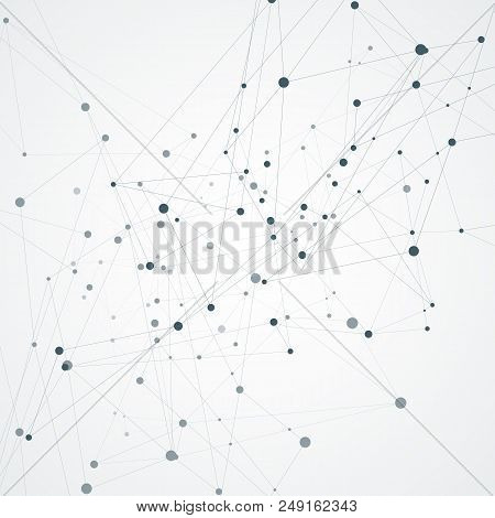 Connection Science Background And Abstract Polygonal With Connecting Dots And Lines.