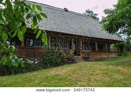 Wooden Old House In The Open-air Museum Of The Shevchenkiv Grove In Lviv