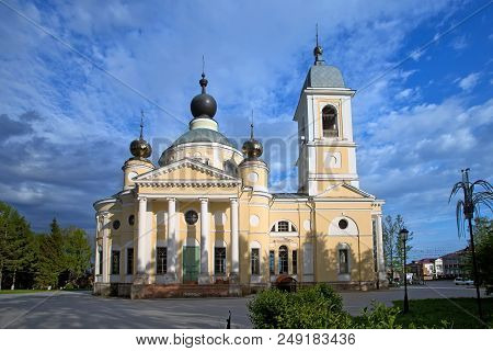 Russian Orthodox The Cathedral Of The Dormition In Small Provincial Town Myshkin Build 1805-1820