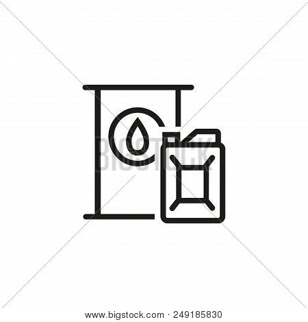 Oil Barrel And Can Line Icon. Oilcan, Drum, Drop. Power And Energy Concept. Can Be Used For Topics L