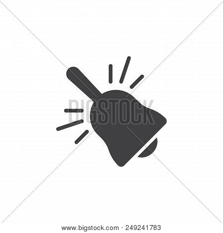 Hand Bell Vector Icon. Filled Flat Sign For Mobile Concept And Web Design. Ring Bell Simple Solid Ic
