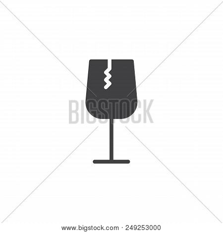 Fragile Glass Vector Icon. Filled Flat Sign For Mobile Concept And Web Design. Broken Glass Simple S