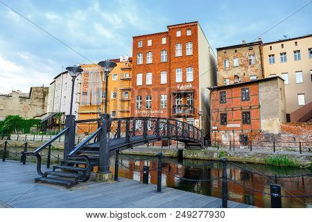 Bydgoszcz, Poland, May 31, 2018: Architecture Of Mill Island In Bydgoszcz City At Brda River, Poland