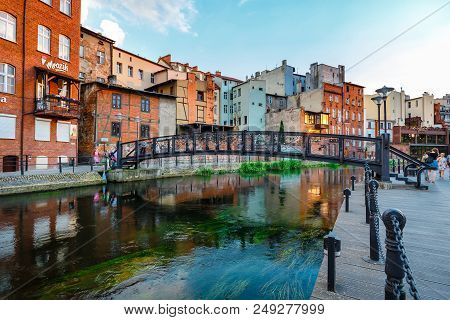 Bydgoszcz, Poland, May 31, 2018: Architecture Of Mill Island In Bydgoszcz City At Brda River, Poland