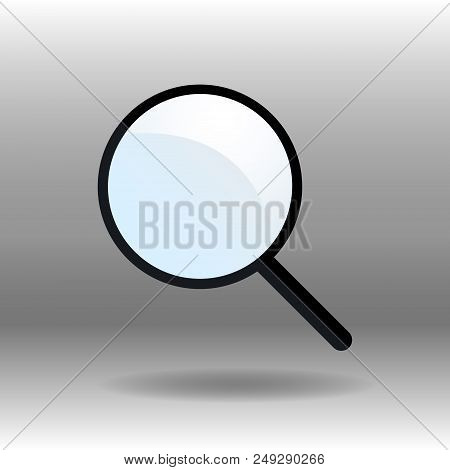 Vector Simple Magnifier Icon With Gradient Background