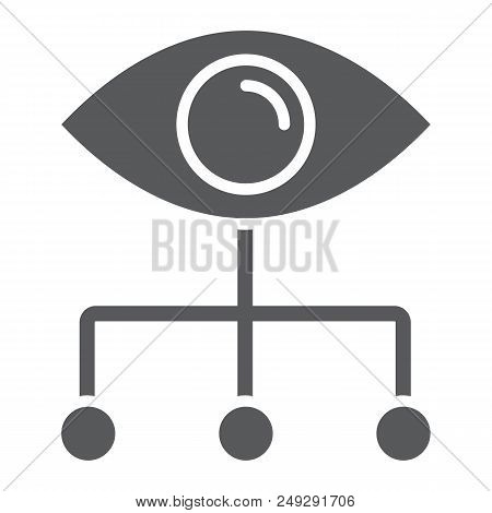 Data Visualization Glyph Icon, Data And Analytics, Eye Sign, Vector Graphics, A Solid Pattern On A W