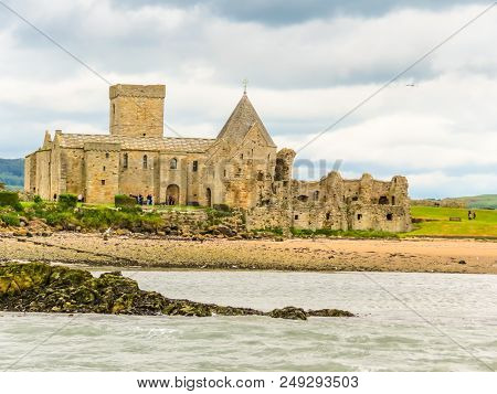 Edinburgh, United Kingdom - June 15, 2013: Inchcolm Abbey On The Inchcolm Island In The Firth Of For