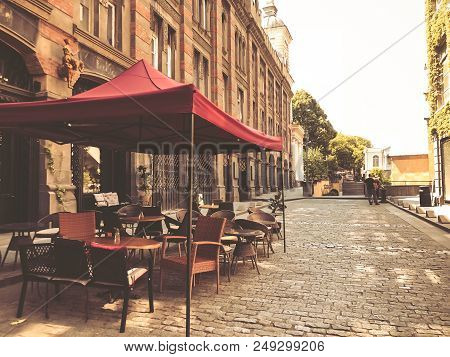 Tbilisi, Georgia - July 10, 2018: Outdoor Cafes In The Shardeni Street Of Old Town Tbilisi, Georgia