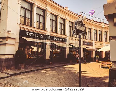 Tbilisi, Georgia - July 10, 2018: Shardeni Street Is A Pedestrian Street In The Old Part Of Tbilisi