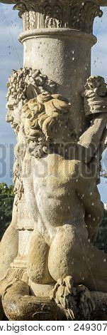 Detail Of The Artichoke Fountain, In Retiro Park, Madrid, Spain. It Was Built In 1781, By The Archit