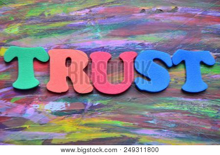 Wird Trust On An  Abstract Colored  Background