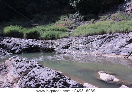 Beatiful Coast Of The Vilyash River In Azerbaijan In Summer