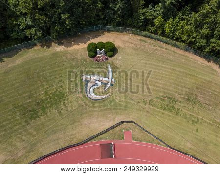 July 13, 2018 - Charlotte, North Carolina, USA: Aerial views of the University of North Carolina at Charlotte.  Established in 1946, UNCC is a growing campus with over 29,000 students.