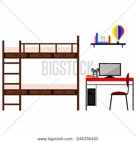 Abstract College Student Dorm Room With Some Special Objects