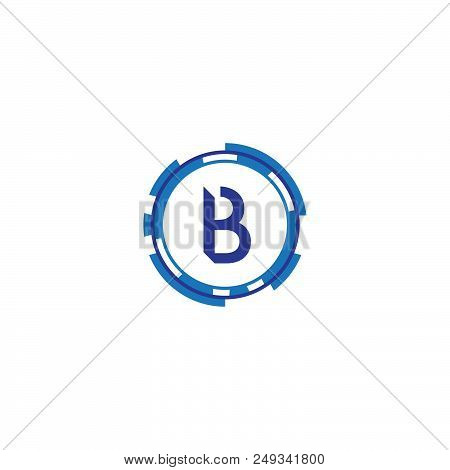 Technology Orbit Web Rings With Letter B Concept Design. Round Ring Circle And Infinity Loop Symbol.