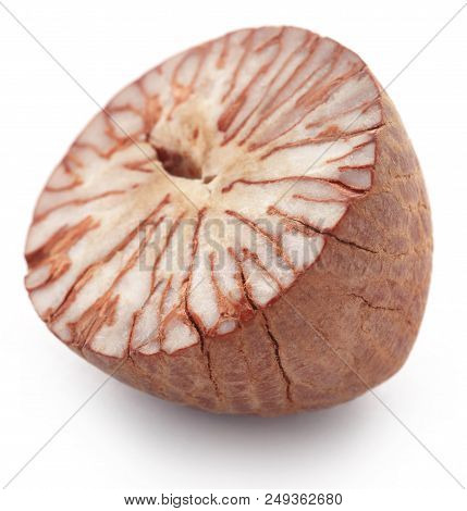 Closeup Of Betel Nut Over White Background