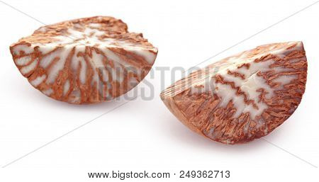Closeup Of Betel Nut Over White Background