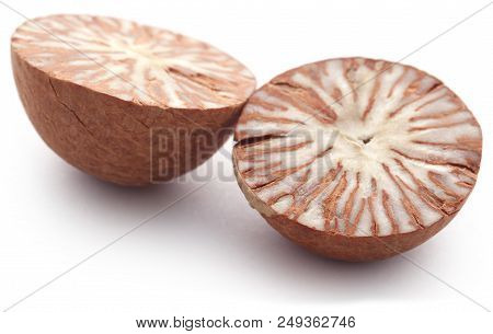 Closeup Of Betel Nut Over White Background