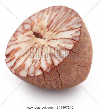 Closeup Of Betel Nut Over White Background