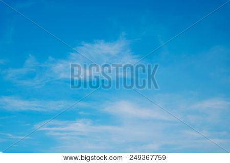 Beautiful Blue Sky With A Little Clouds.