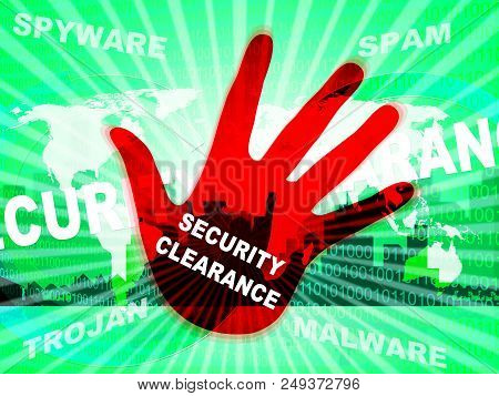 Security Clearance Cybersecurity Safety Pass 2D Illustration