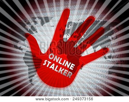 Online Stalker Evil Faceless Bully 2D Illustration