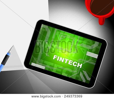 Fin Tech Financial Technology Business 2D Illustration