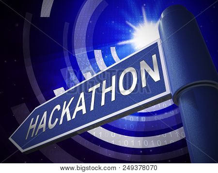 Hackathon Code Malicious Software Hack 3D Illustration
